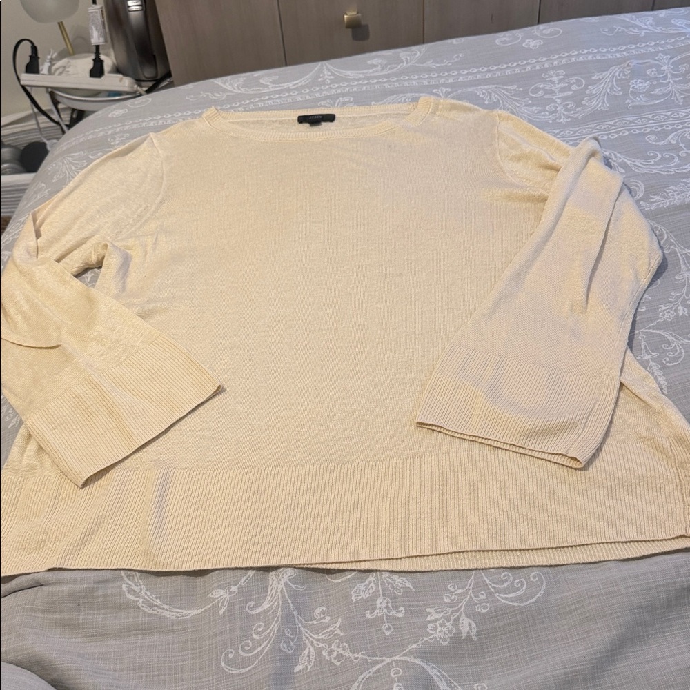 NWOT J.Crew Relaxed fit Linen Crewneck Sweater - Medium